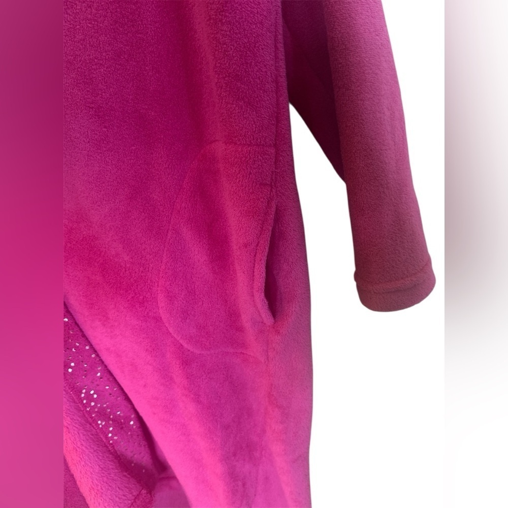 Ulta Beauty Robe Size L/XL Barbie Pink Shimmering Sequin Trim Along Shawl Cozy - Picture 5 of 14